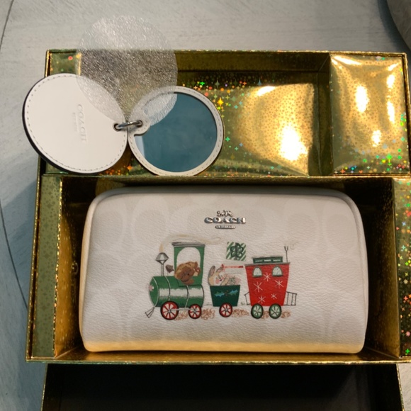 Coach Boxed Train Mirror Cosmetic Box Set - Picture 3 of 3